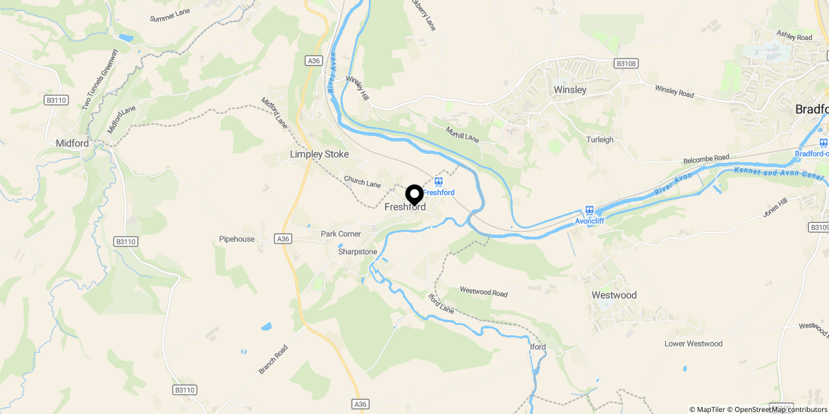 Approximate location of High Street, Freshford, BA2