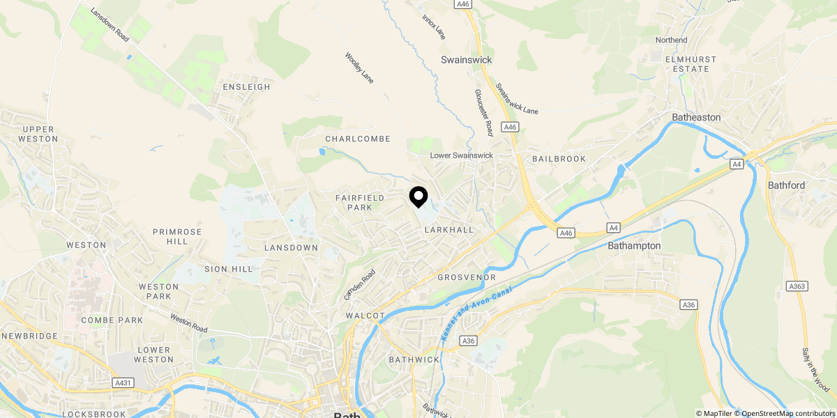 Approximate location of Croft Road, Bath