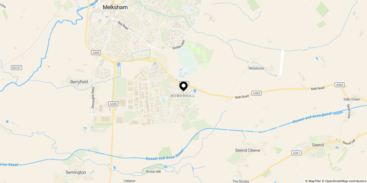 Approximate location of Bowerhill, Melksham